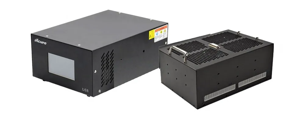 Incure L68™ UV LED flood lamp head with its controller